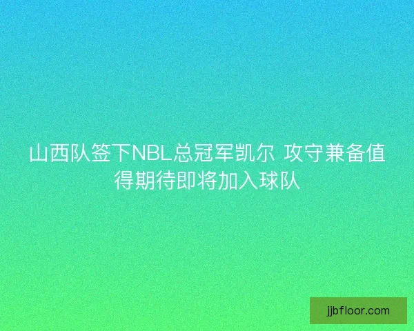 山西队签下NBL总冠军凯尔 攻守兼备值得期待即将加入球队