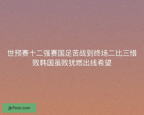 世预赛十二强赛国足苦战到终场二比三惜败韩国虽败犹燃出线希望