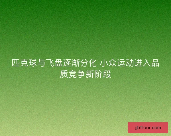 匹克球与飞盘逐渐分化 小众运动进入品质竞争新阶段