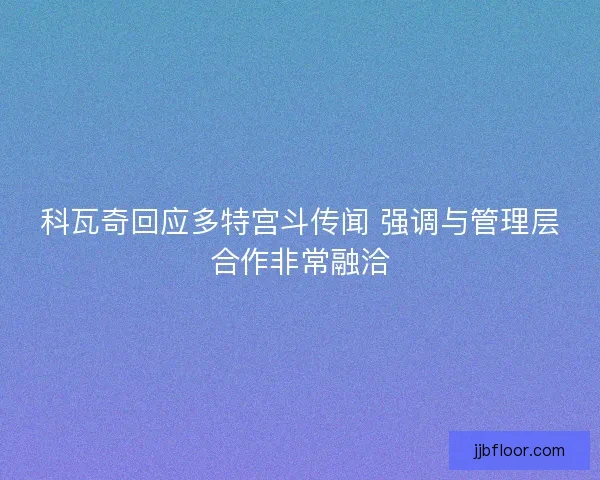 科瓦奇回应多特宫斗传闻 强调与管理层合作非常融洽 科瓦奇回应多特宫斗传闻 强调与管理层合作非常融洽